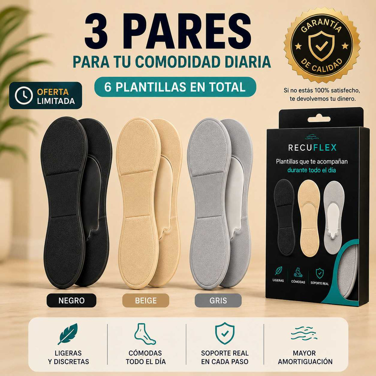 X3 pares Medias Confort
