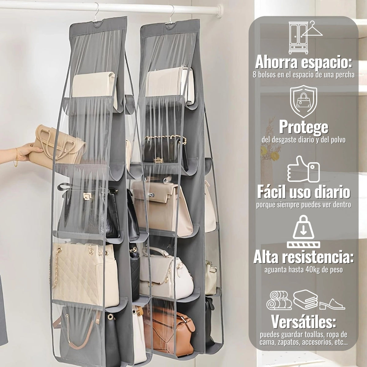 ORGANIZADOR DE BOLSOS PARA 8