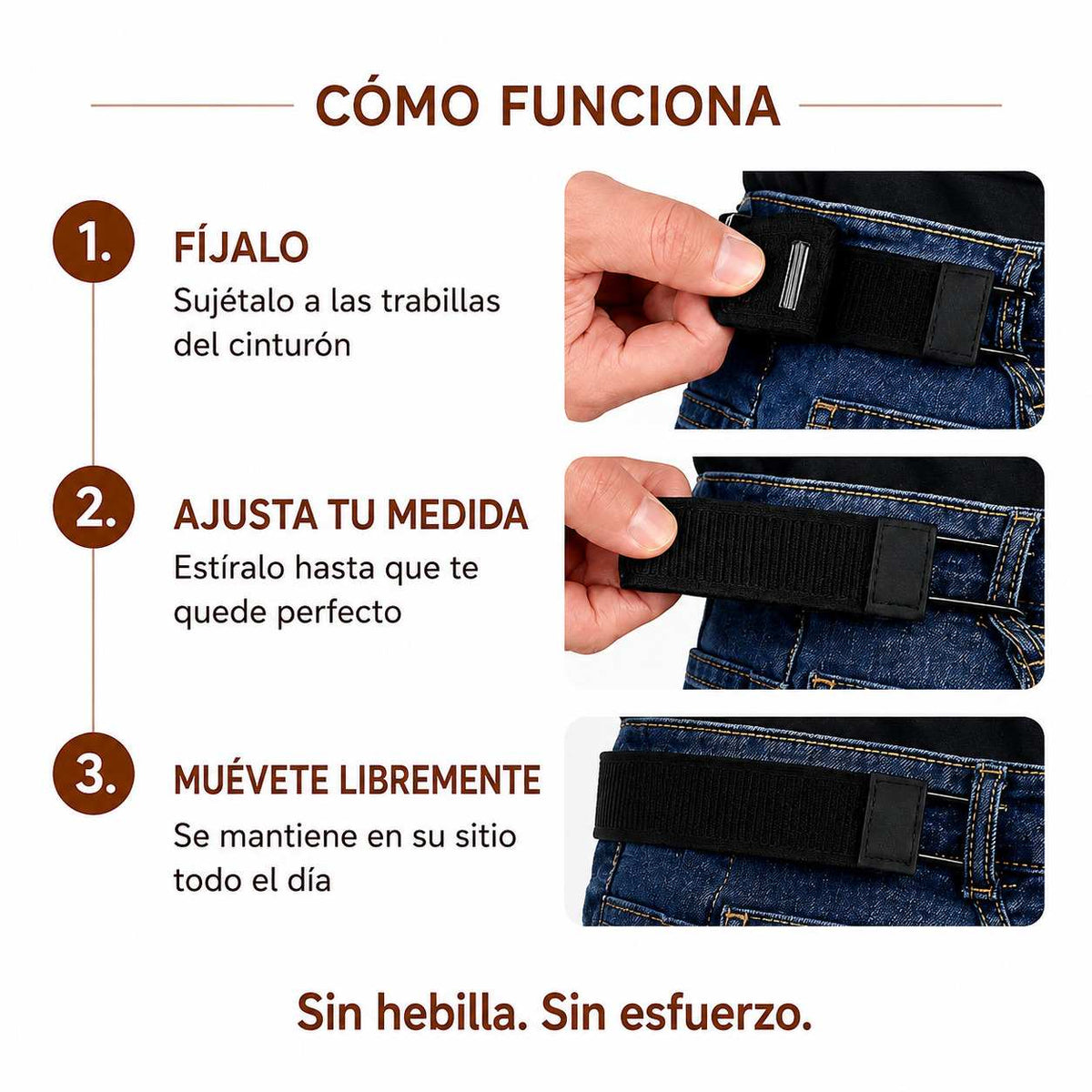Lleva 2  Cinturones  sin hebilla