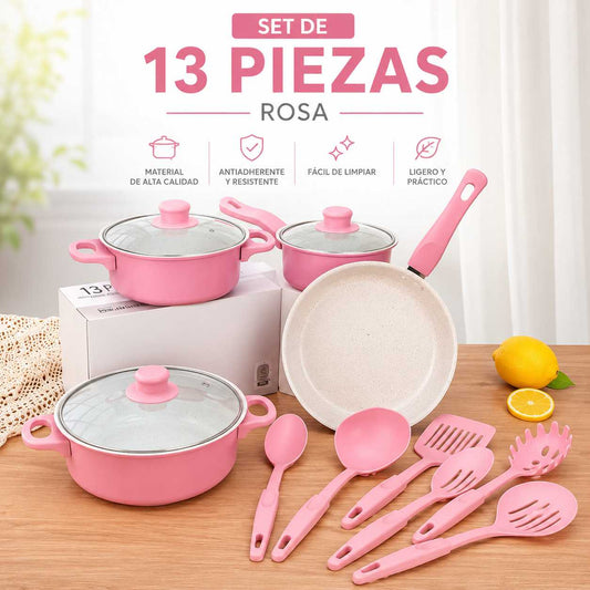 Ollas Top cocina ROSA x13